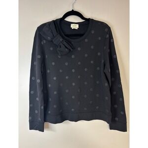 Kate Spade New York Black Polka Dot Bow‎ Detail Sweatshirt Women's Medium